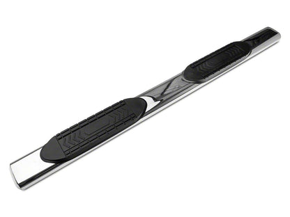 Barricade 6-Inch Oval Straight End Side Step Bars; Rocker Mount; Stainless Steel (07-19 Sierra 2500 HD Extended/Double Cab)