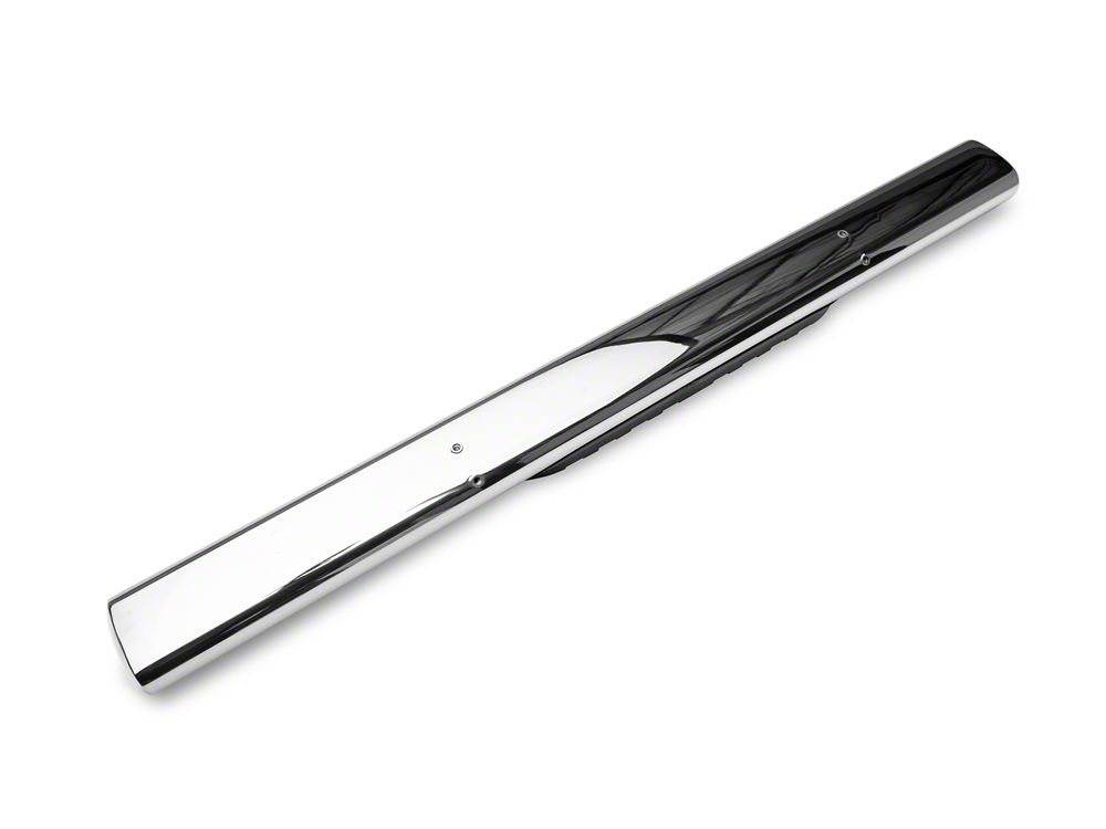 Barricade 5-Inch Oval Straight End Side Step Bars; Rocker Mount; Stainless Steel (07-19 Sierra 2500 HD Regular Cab)