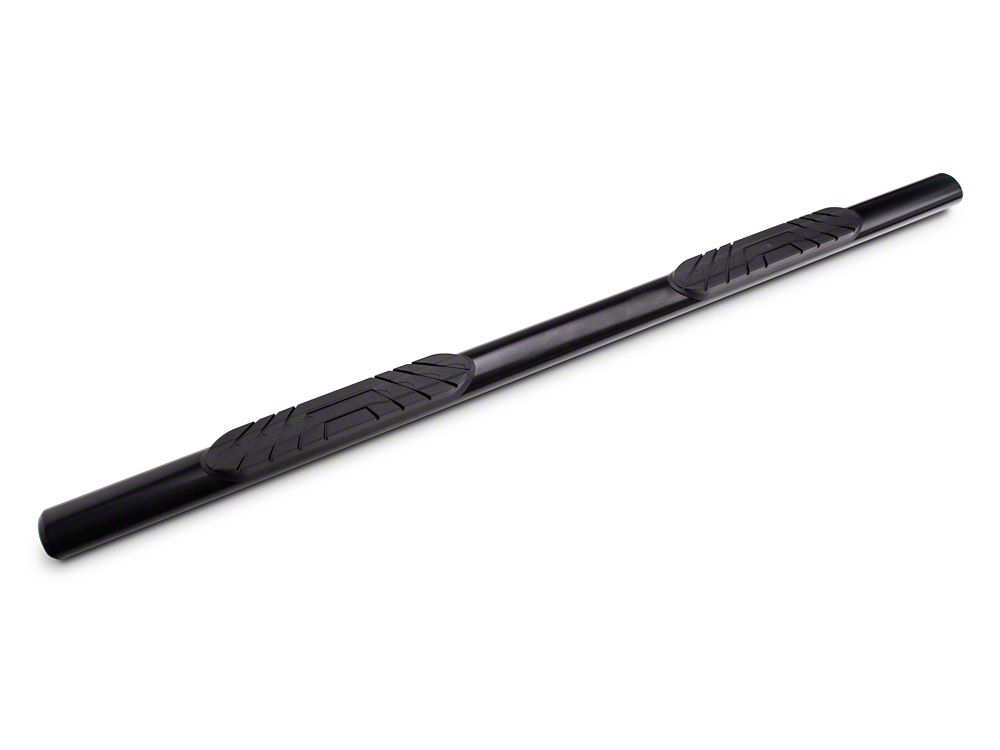 Barricade 4-Inch Oval Straight End Side Step Bars; Black (20-25 Sierra 2500 HD Crew Cab)