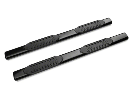 Barricade 6-Inch Oval Straight End Side Step Bars; Black (20-25 Sierra 2500 HD Double Cab)