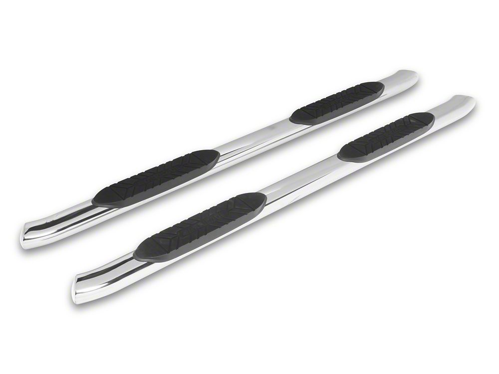Barricade E-Series 5-Inch Oval Bent End Side Step Bars; Stainless Steel (20-25 Sierra 2500 HD Crew Cab)