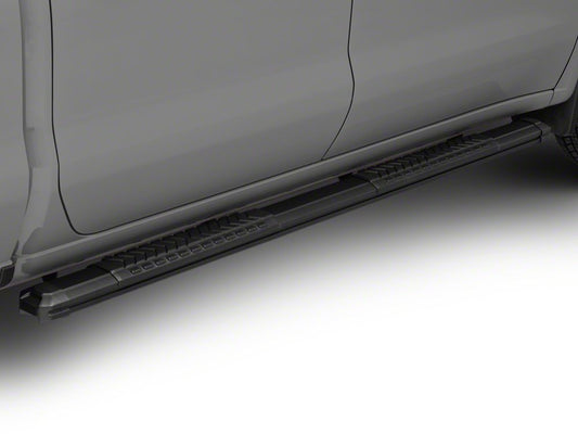 Barricade Saber 5-Inch Aluminum Side Step Bars; Black Cover Plates (20-25 Sierra 2500 HD Crew Cab)