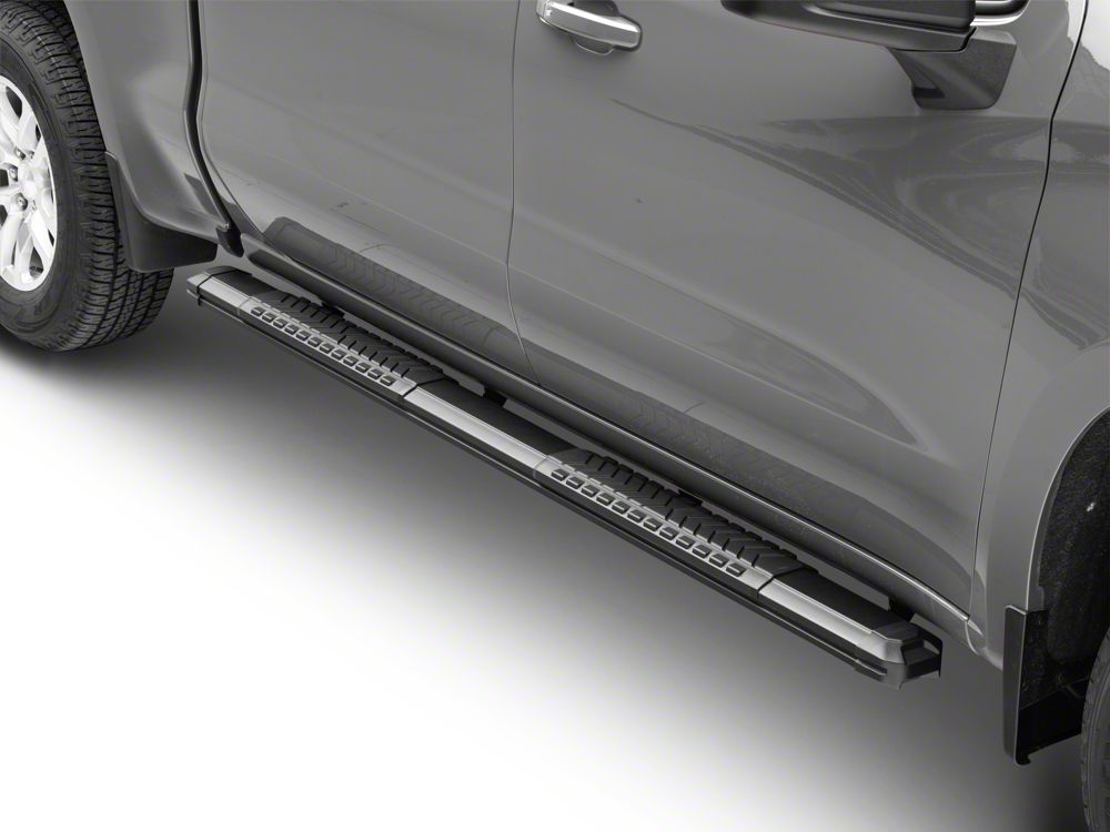 Barricade Saber 5-Inch Aluminum Side Step Bars; Black Cover Plates (20-25 Sierra 2500 HD Crew Cab)