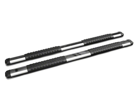 Barricade Saber 5-Inch Aluminum Side Step Bars; Stainless Cover Plates (20-25 Sierra 2500 HD Double Cab)