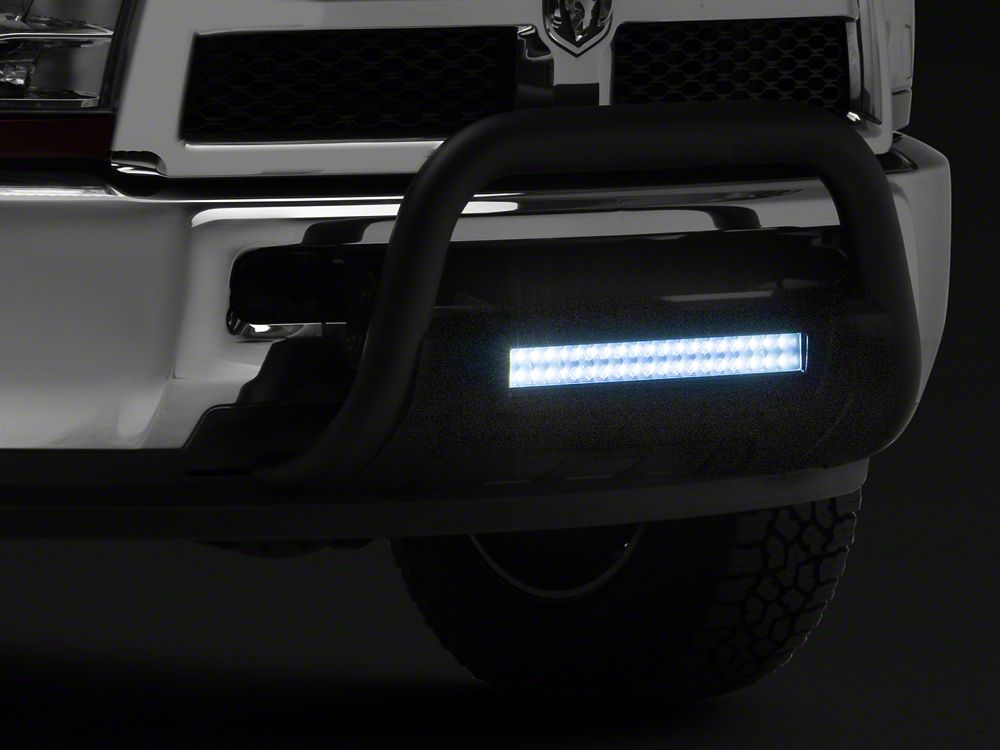 Barricade 3.50-Inch Bull Bar with Skid Plate and 20-Inch LED Light Bar; Textured Black (10-18 RAM 2500)