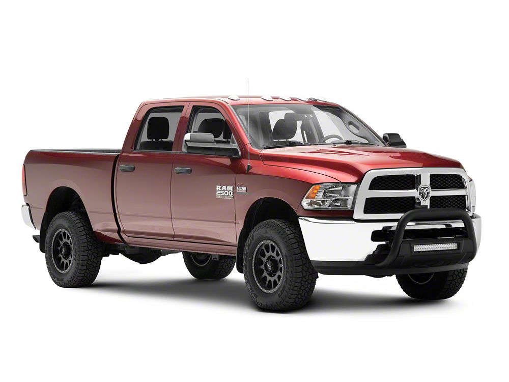 Barricade 3.50-Inch Bull Bar with Skid Plate and 20-Inch LED Light Bar; Textured Black (10-18 RAM 2500)