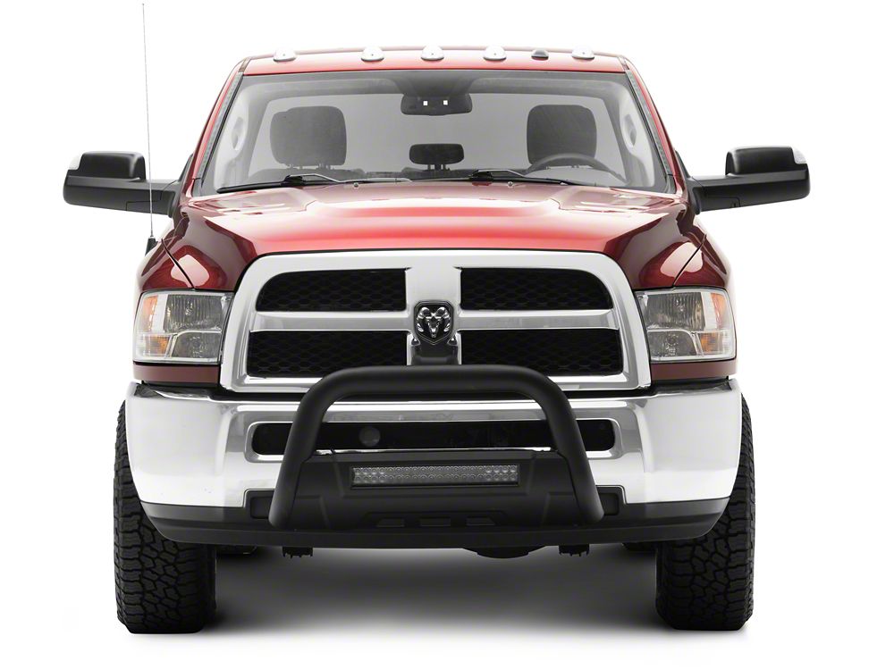 Barricade 3.50-Inch Bull Bar with Skid Plate and 20-Inch LED Light Bar; Textured Black (10-18 RAM 2500)