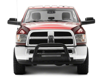 Barricade 3.50-Inch Bull Bar with Skid Plate and 20-Inch LED Light Bar; Textured Black (10-18 RAM 2500)