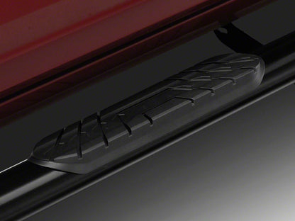 Barricade 4-Inch Oval Straight End Side Step Bars; Black (10-24 RAM 2500 Crew Cab)