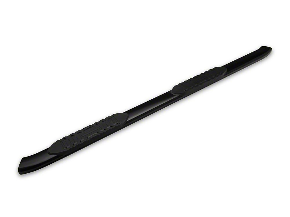 Barricade 5-Inch Oval Bent End Side Step Bars; Gloss Black (10-24 RAM 2500 Mega Cab)