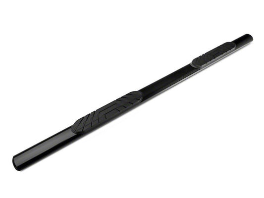 Barricade 4-Inch Oval Straight End Side Step Bars; Black (07-14 Silverado 2500 HD Crew Cab)