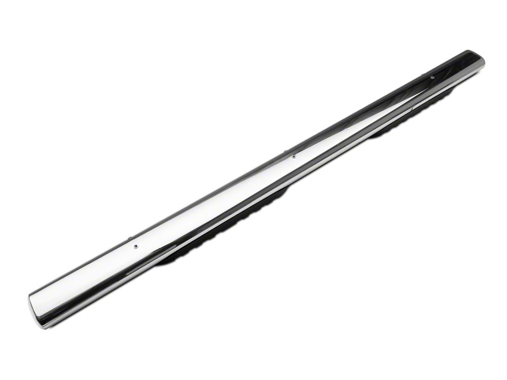 Barricade 5-Inch Oval Straight End Side Step Bars; Rocker Mount; Stainless Steel (07-19 Silverado 2500 HD Extended/Double Cab)