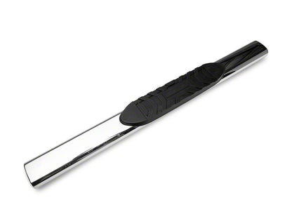 Barricade 5-Inch Oval Straight End Side Step Bars; Rocker Mount; Stainless Steel (07-19 Silverado 2500 HD Regular Cab)