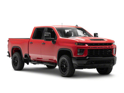 Barricade 5-Inch Oval Bent End Side Step Bars; Black (20-25 Silverado 2500 HD Crew Cab)