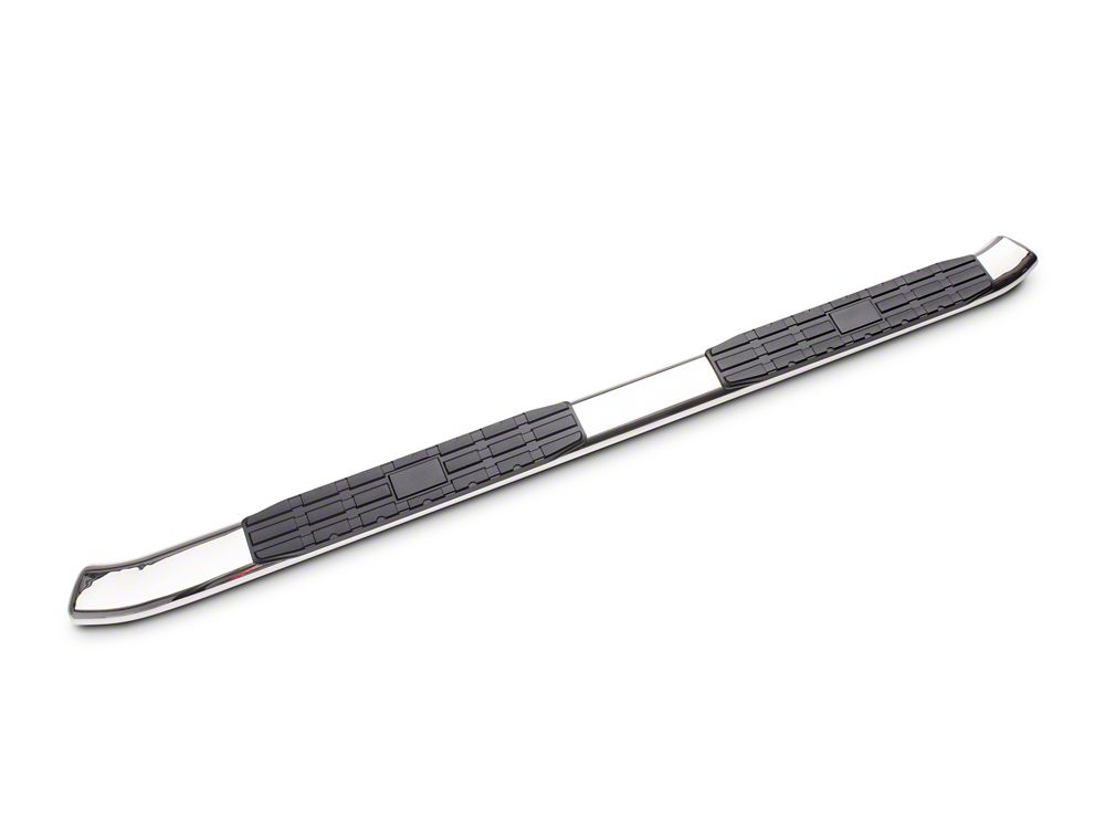 Barricade 5-Inch Oval Bent End Side Step Bars; Stainless Steel (20-25 Silverado 2500 HD Double Cab)