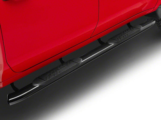 Barricade E-Series 5-Inch Oval Bent End Side Step Bars; Black (20-25 Silverado 2500 HD Crew Cab)
