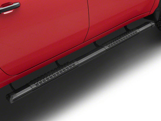 Barricade Saber 5-Inch Aluminum Side Step Bars; Black Cover Plates (20-25 Silverado 2500 HD Crew Cab)