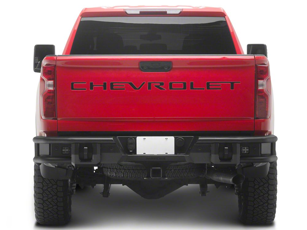 Barricade HD4 Tubular Rear Bumper with LED Fog Lights (20-26 Silverado 3500 HD)