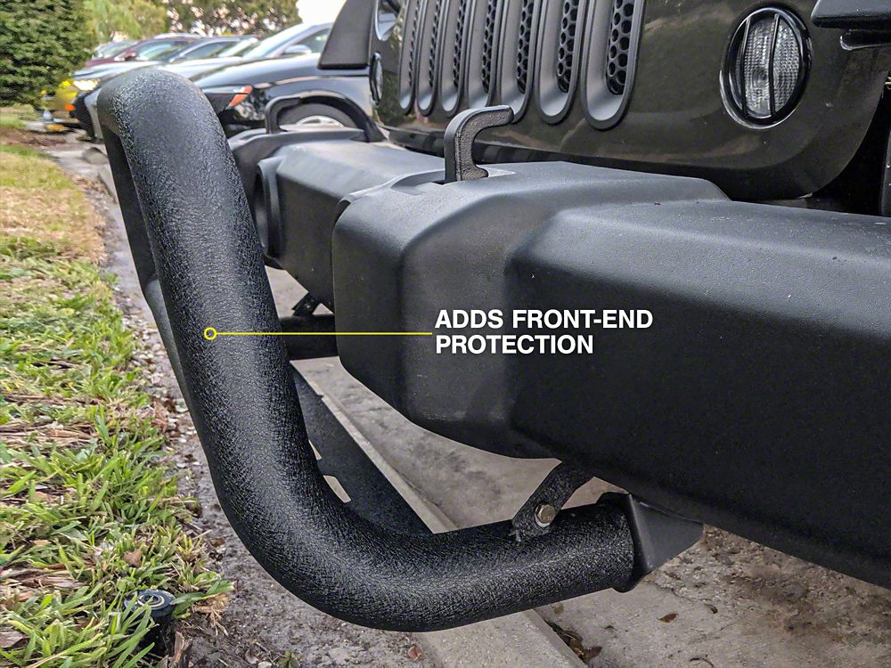 Barricade 3-Inch Bull Bar with Skid Plate; Textured Black (10-18 Jeep Wrangler JK)