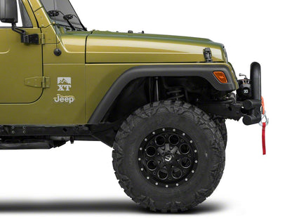 Barricade Tubular Front Bumper with Winch Cutout; Textured Black (87-06 Jeep Wrangler YJ & TJ)