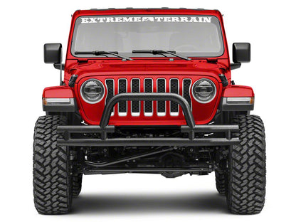 Barricade Tubular Front Bumper with Winch Cutout; Textured Black (18-25 Jeep Wrangler JL)