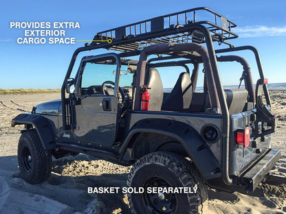 Barricade Roof Rack; Textured Black (97-06 Jeep Wrangler TJ, Excluding Unlimited)