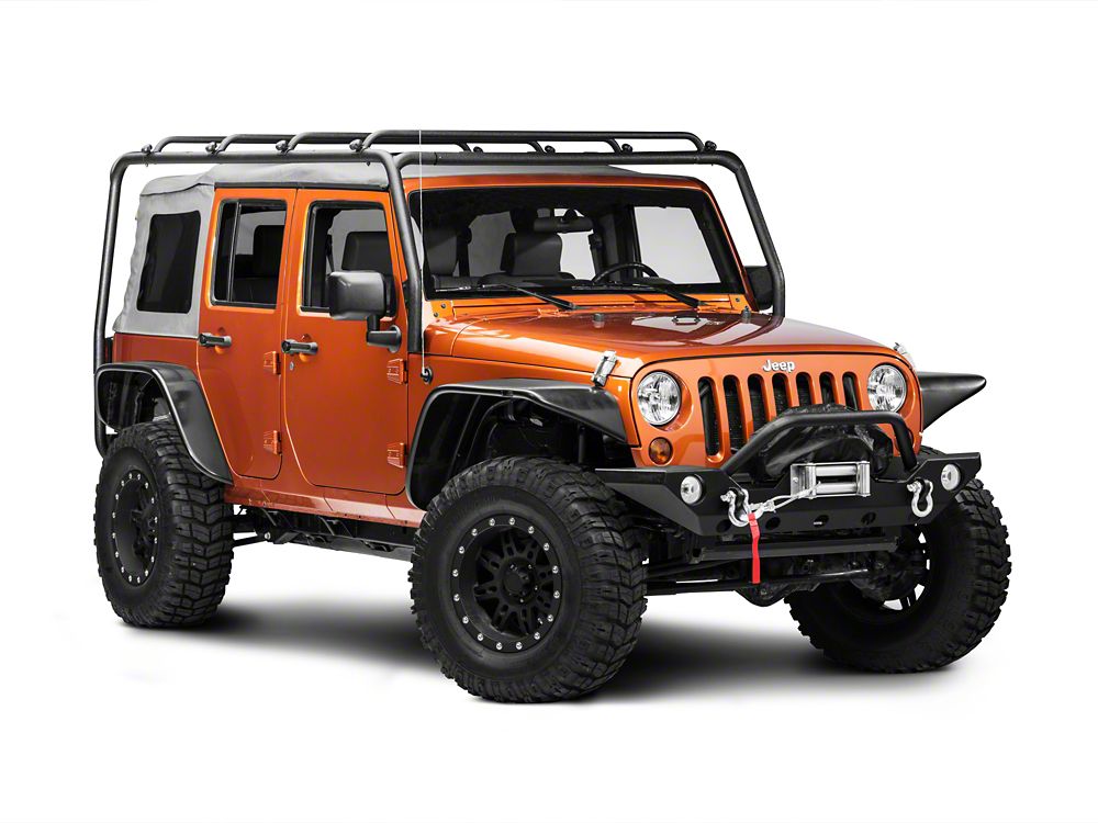 Barricade Roof Rack; Textured Black (07-18 Jeep Wrangler JK 4-Door)