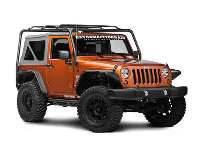 Barricade Roof Rack; Textured Black (07-18 Jeep Wrangler JK 2-Door)