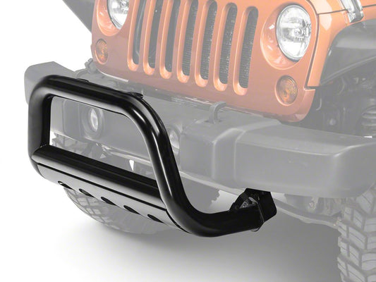 Barricade 3-Inch Bull Bar with Skid Plate; Gloss Black (10-18 Jeep Wrangler JK)