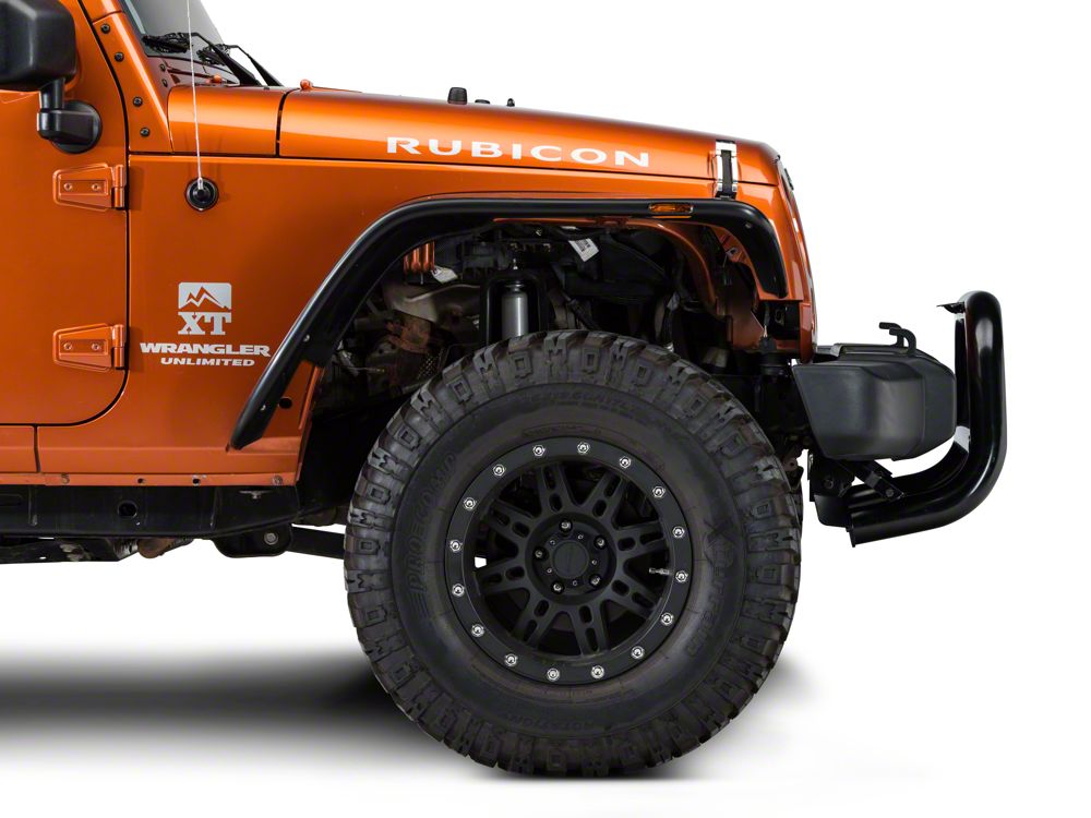 Barricade 3-Inch Bull Bar with Skid Plate; Gloss Black (10-18 Jeep Wrangler JK)