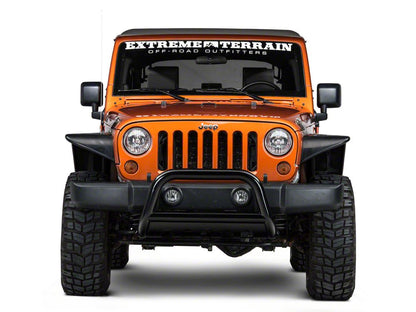 Barricade 3-Inch Bull Bar with Skid Plate; Gloss Black (10-18 Jeep Wrangler JK)