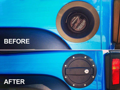 Barricade Locking Fuel Door; Textured Black (07-18 Jeep Wrangler JK)