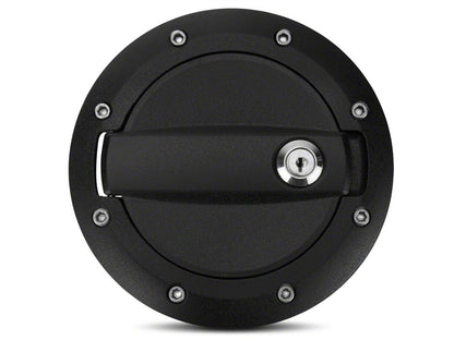 Barricade Locking Fuel Door; Textured Black (07-18 Jeep Wrangler JK)