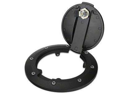 Barricade Locking Fuel Door; Textured Black (07-18 Jeep Wrangler JK)