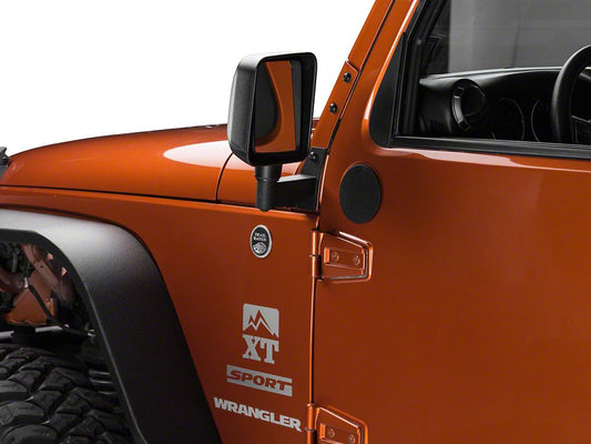 Barricade Side Mirror Relocation Kit; Textured Black (07-18 Jeep Wrangler JK)