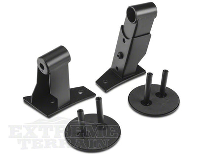 Barricade Side Mirror Relocation Kit; Black (07-18 Jeep Wrangler JK w/o Factory Powered & Heated Mirrors)