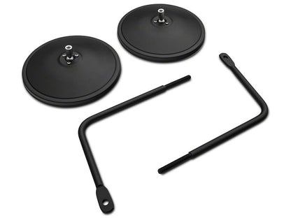 Barricade Round Adventure Mirrors; Textured Black (87-06 Jeep Wrangler YJ & TJ)