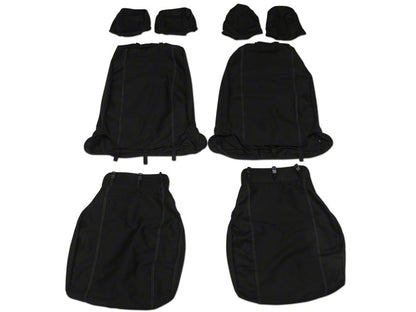 Barricade Custom Trailproof Front Seat Covers with Pockets; Black (07-18 Jeep Wrangler JK)