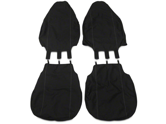 Barricade Custom Front Seat Covers with Pockets; Black (97-06 Jeep Wrangler TJ)