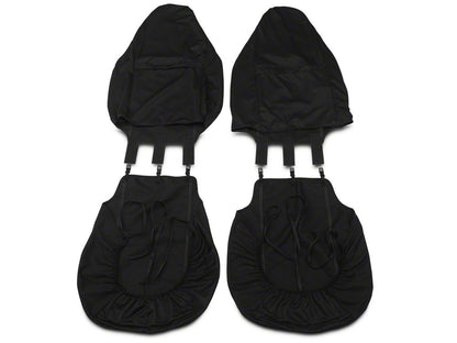 Barricade Custom Front Seat Covers with Pockets; Black (97-06 Jeep Wrangler TJ)