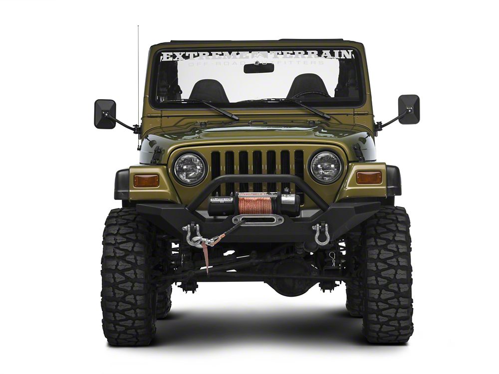 Barricade Quick Release Rectangular Mirrors; Textured Black (97-06 Jeep Wrangler TJ)