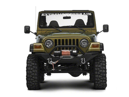 Barricade Quick Release Rectangular Mirrors; Textured Black (97-06 Jeep Wrangler TJ)