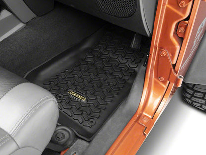 Barricade Front Floor Mats; Black (07-18 Jeep Wrangler JK)