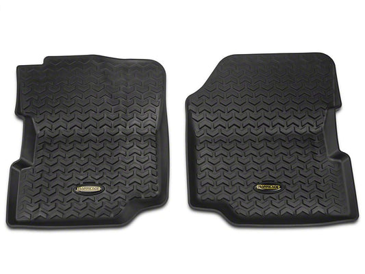 Barricade Front Floor Mats; Black (87-95 Jeep Wrangler YJ)