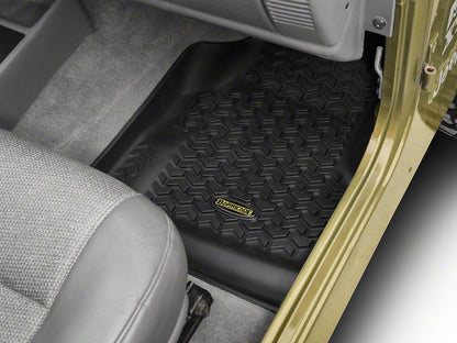 Barricade Front Floor Mats; Black (97-06 Jeep Wrangler TJ)