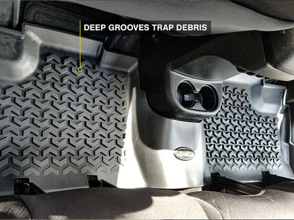 Barricade Rear Floor Mat; Black (07-18 Jeep Wrangler JK 4-Door)