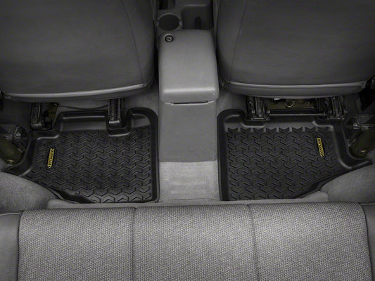 Barricade Front and Rear Floor Mats; Black (97-06 Jeep Wrangler TJ)