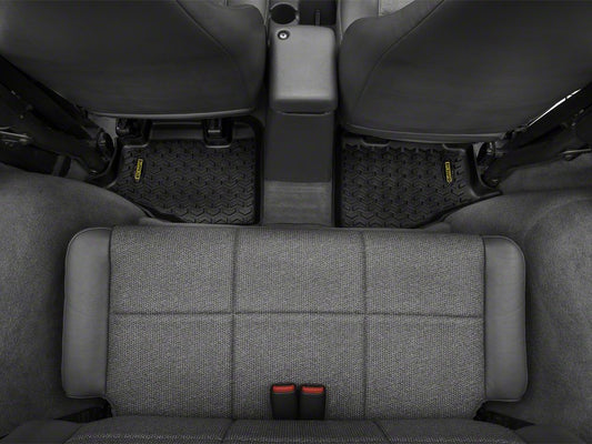 Barricade Front, Rear and Cargo Floor Mats; Black (97-06 Jeep Wrangler TJ)