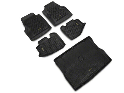 Barricade Front, Rear and Cargo Floor Mats; Black (97-06 Jeep Wrangler TJ)