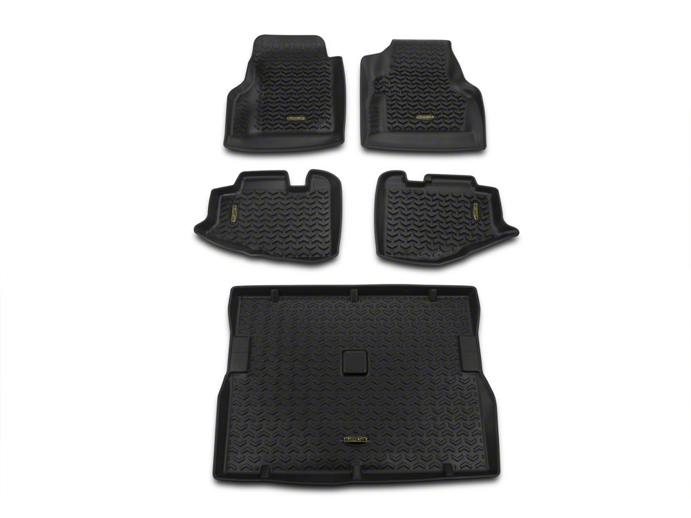 Barricade Front, Rear and Cargo Floor Mats; Black (97-06 Jeep Wrangler TJ)